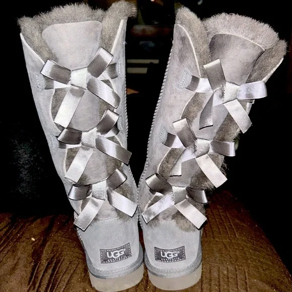 UGG Bailey Bow Suede Tall Water-Resistant Boots - Picture 3 of 5